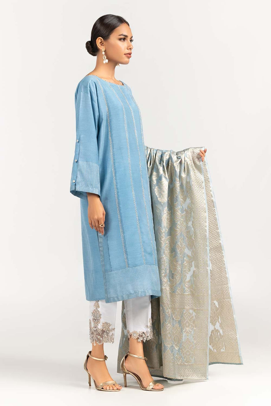 2 Piece Festive Suit Kathan Silk Kurta Jamawar Dupatta