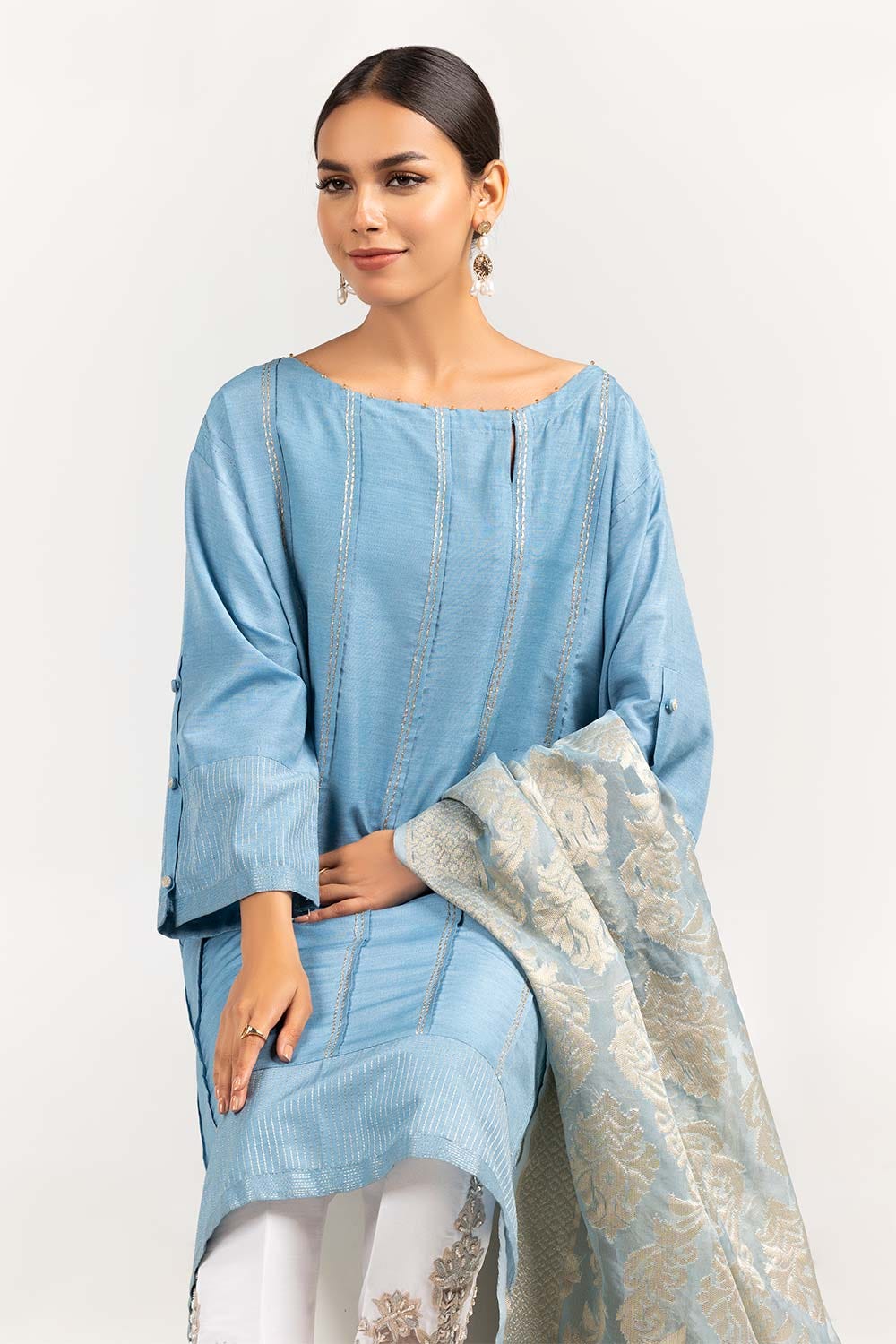 2 Piece Festive Suit Kathan Silk Kurta Jamawar Dupatta GLAMOUR-22-01