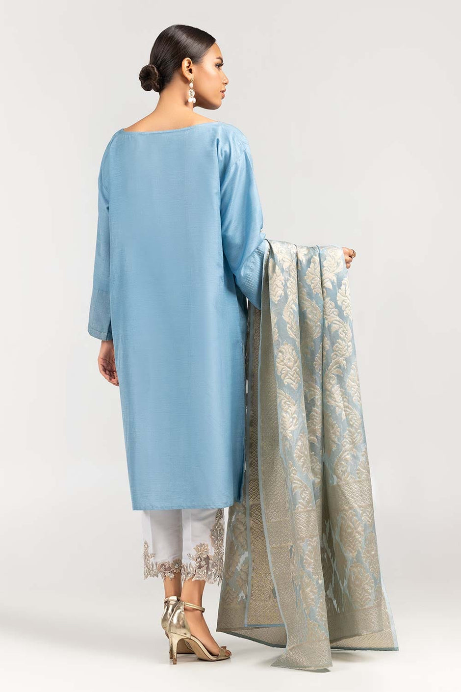 2 Piece Festive Suit Kathan Silk Kurta Jamawar Dupatta