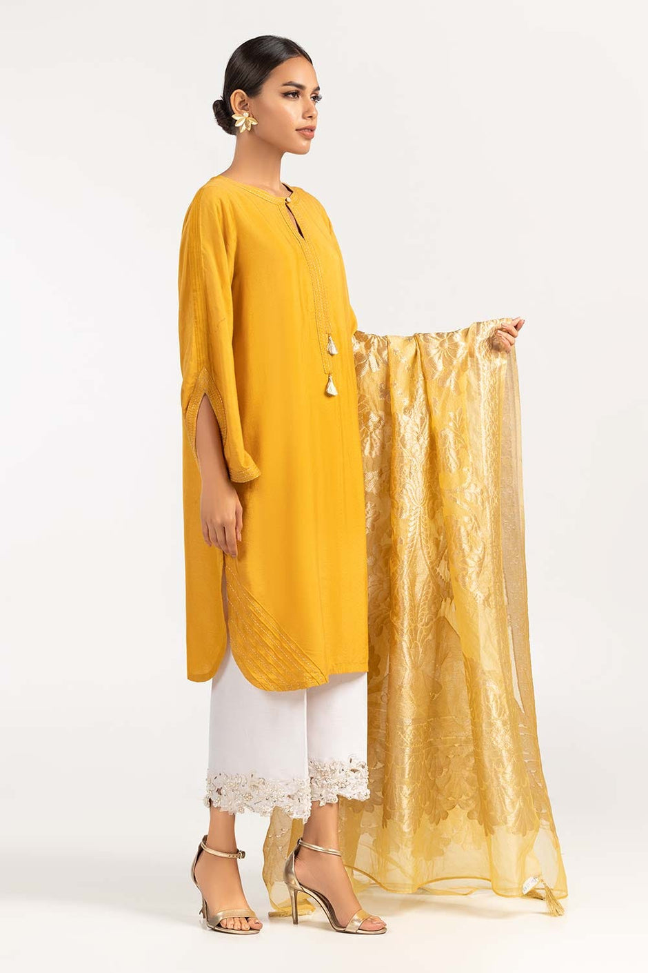 2 Piece Festive Suit Kathan Silk Kurta Jamawar Dupatta