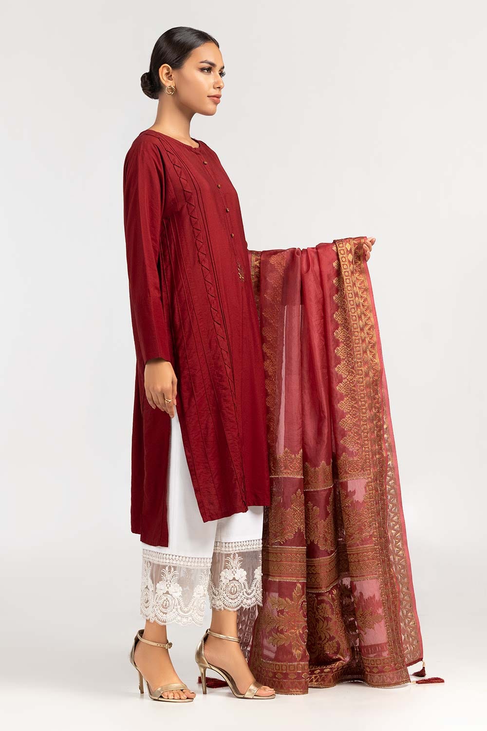 2 Piece Festive Suit Kathan Silk Kurta Jamawar Dupatta GLAMOUR-22-04