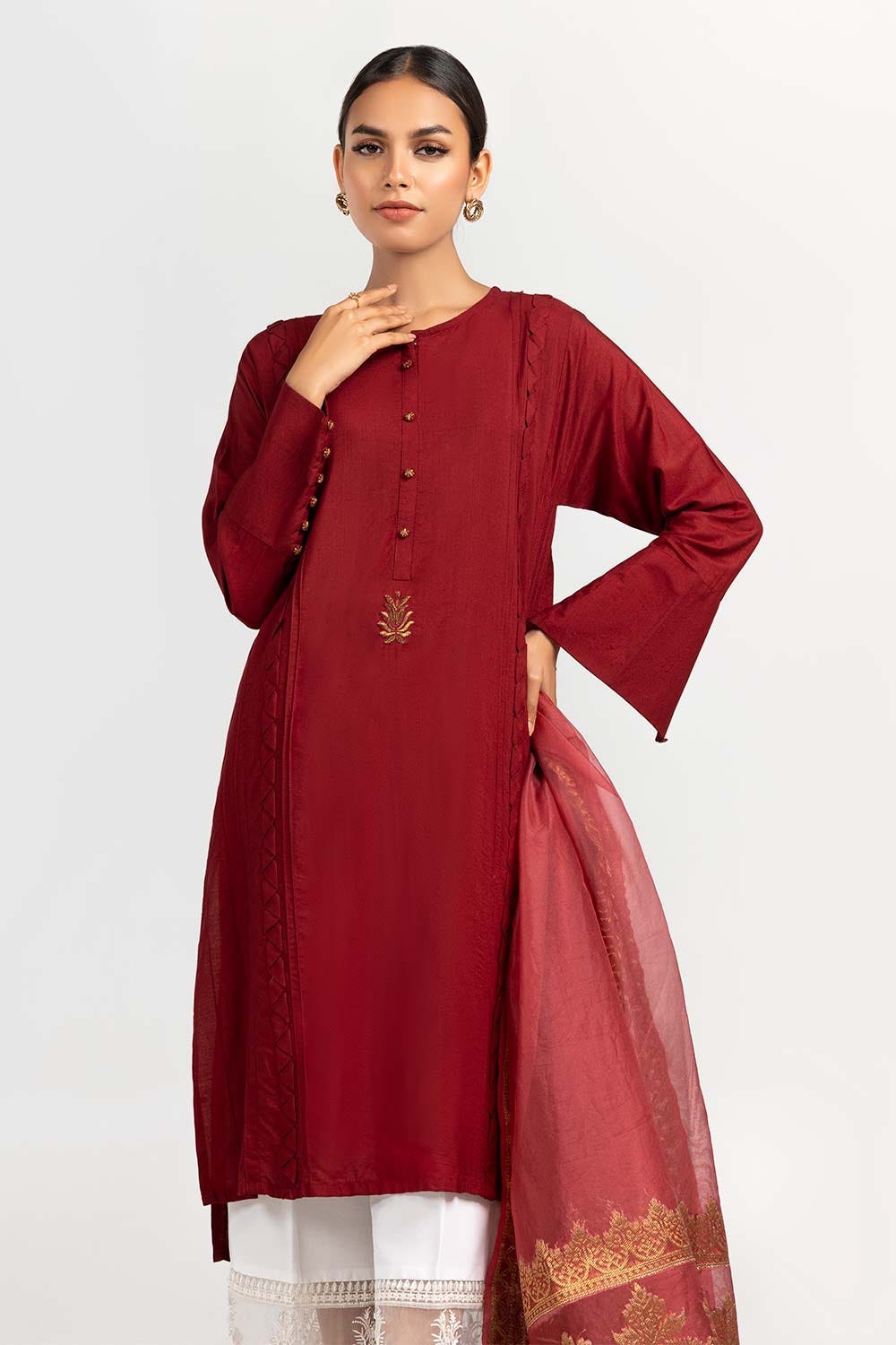 2 Piece Festive Suit Kathan Silk Kurta Jamawar Dupatta GLAMOUR-22-04