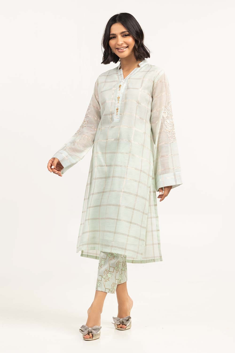 2 Piece Festive Suit Munar Kurta Raw Silk Pants GLAMOUR-22-12
