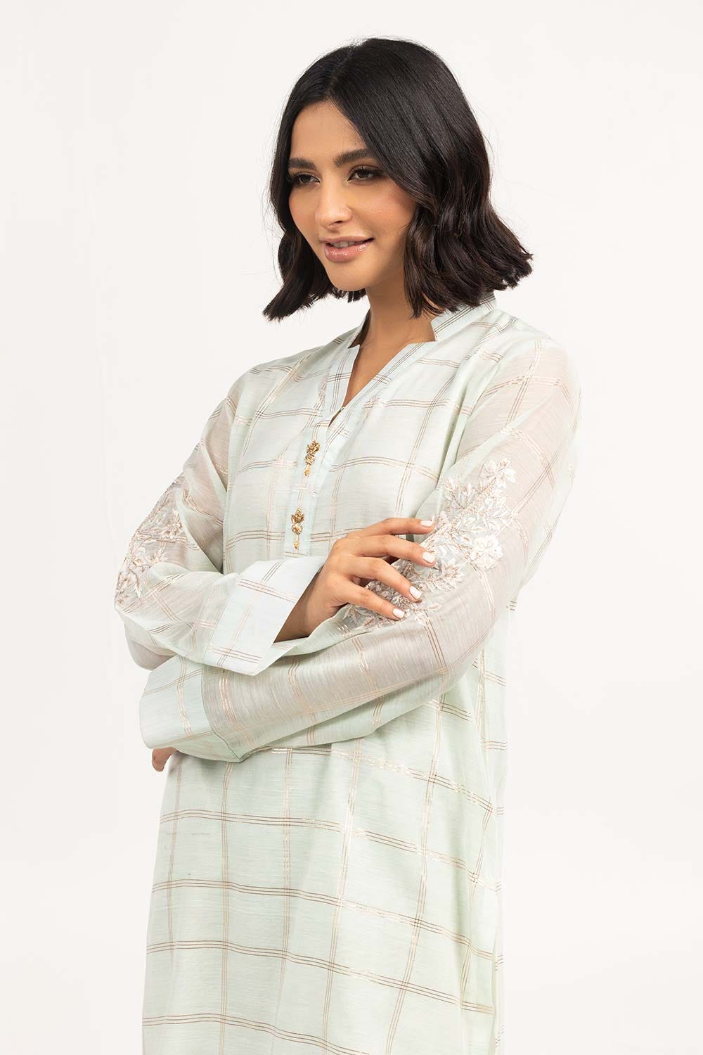 2 Piece Festive Suit Munar Kurta Raw Silk Pants GLAMOUR-22-12