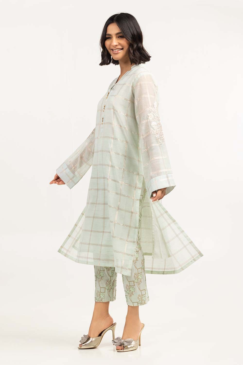 2 Piece Festive Suit Munar Kurta Raw Silk Pants GLAMOUR-22-12