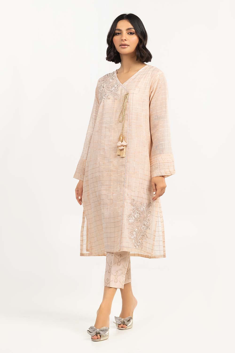 2 Piece Festive Suit Munar Kurta Raw Silk Pants GLAMOUR-22-13