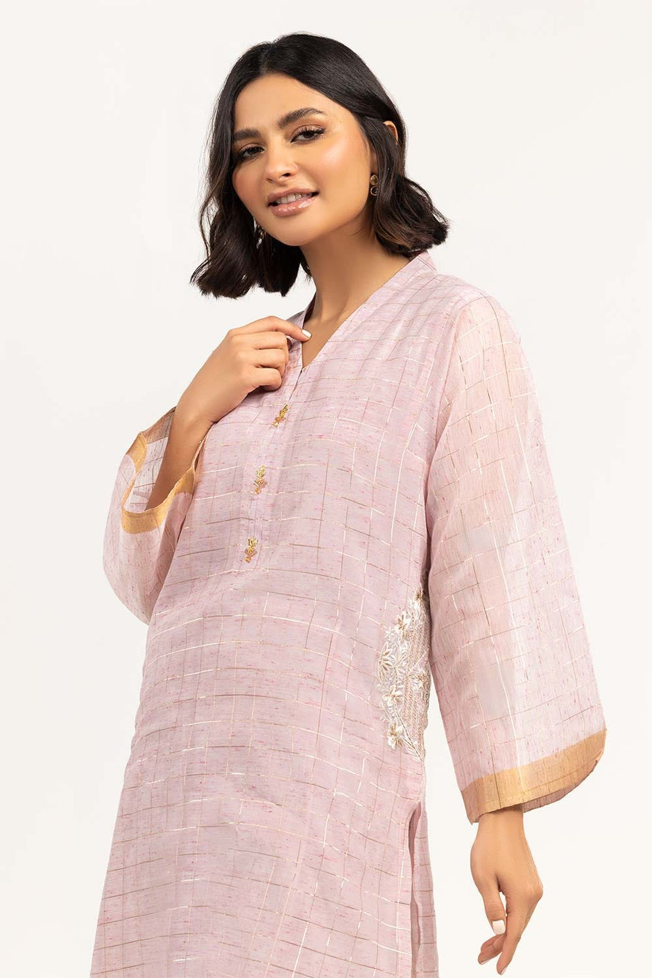 2 Piece Festive Suit Munar Kurta Raw Silk Pants