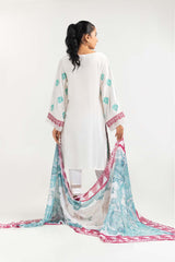 2 Piece Khadi Net Embroidered Shirt With Dupatta GLM-22-51