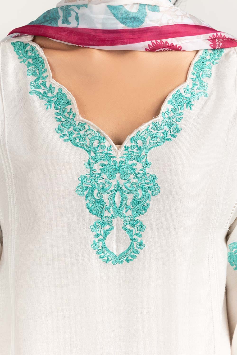 2 Piece Khadi Net Embroidered Shirt With Dupatta GLM-22-51