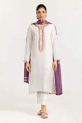 2 Piece Khadi Net Embroidered Shirt and Dupatta GLM-22-54