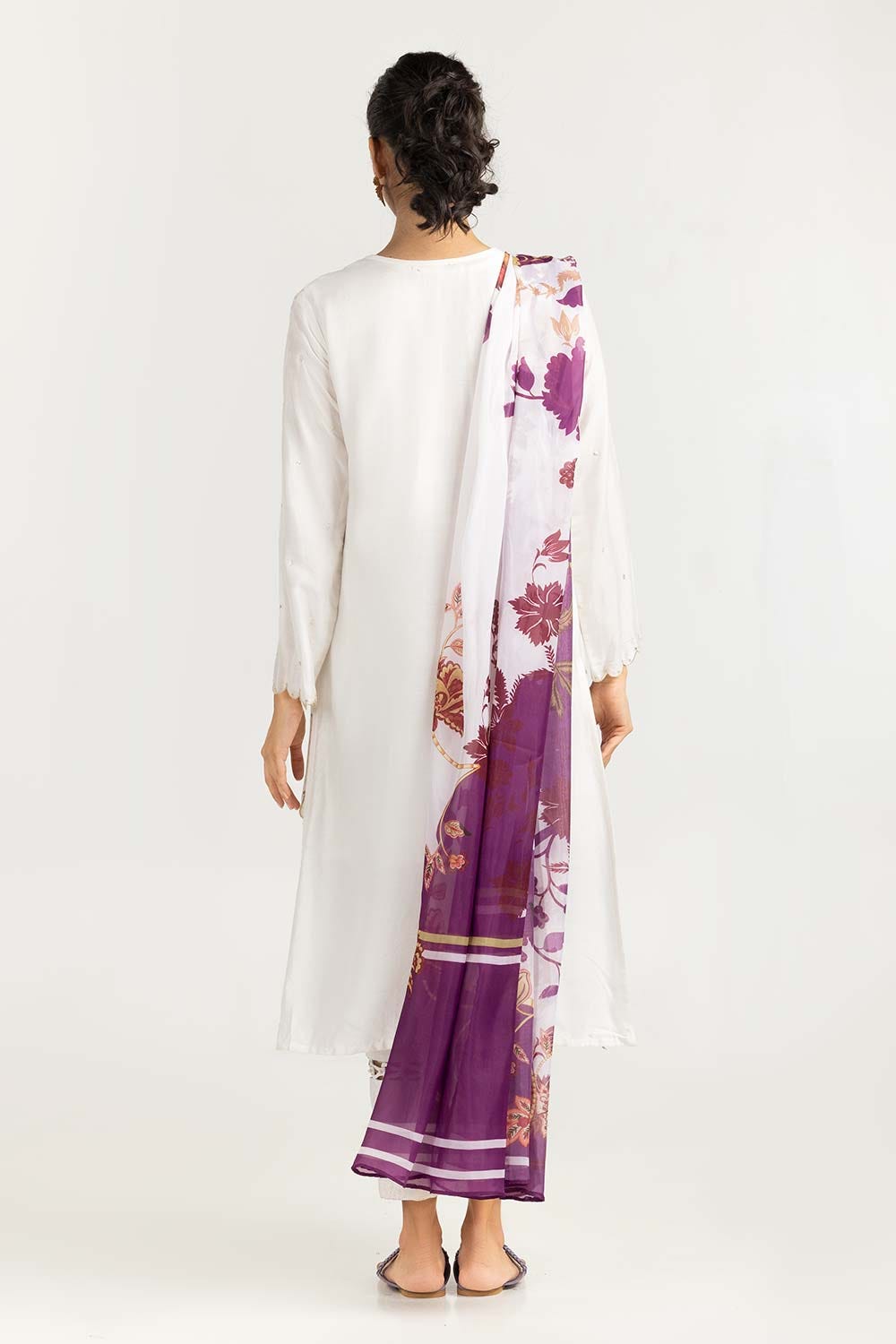 2 Piece Khadi Net Embroidered Shirt and Dupatta GLM-22-54