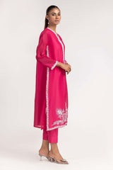 2 Piece Rawsilk Embosed Printed Shirt with Trouser GLM-23-10s