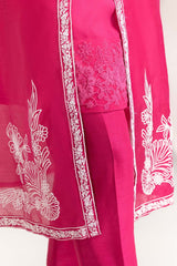 2 Piece Rawsilk Embosed Printed Shirt with Trouser GLM-23-10s