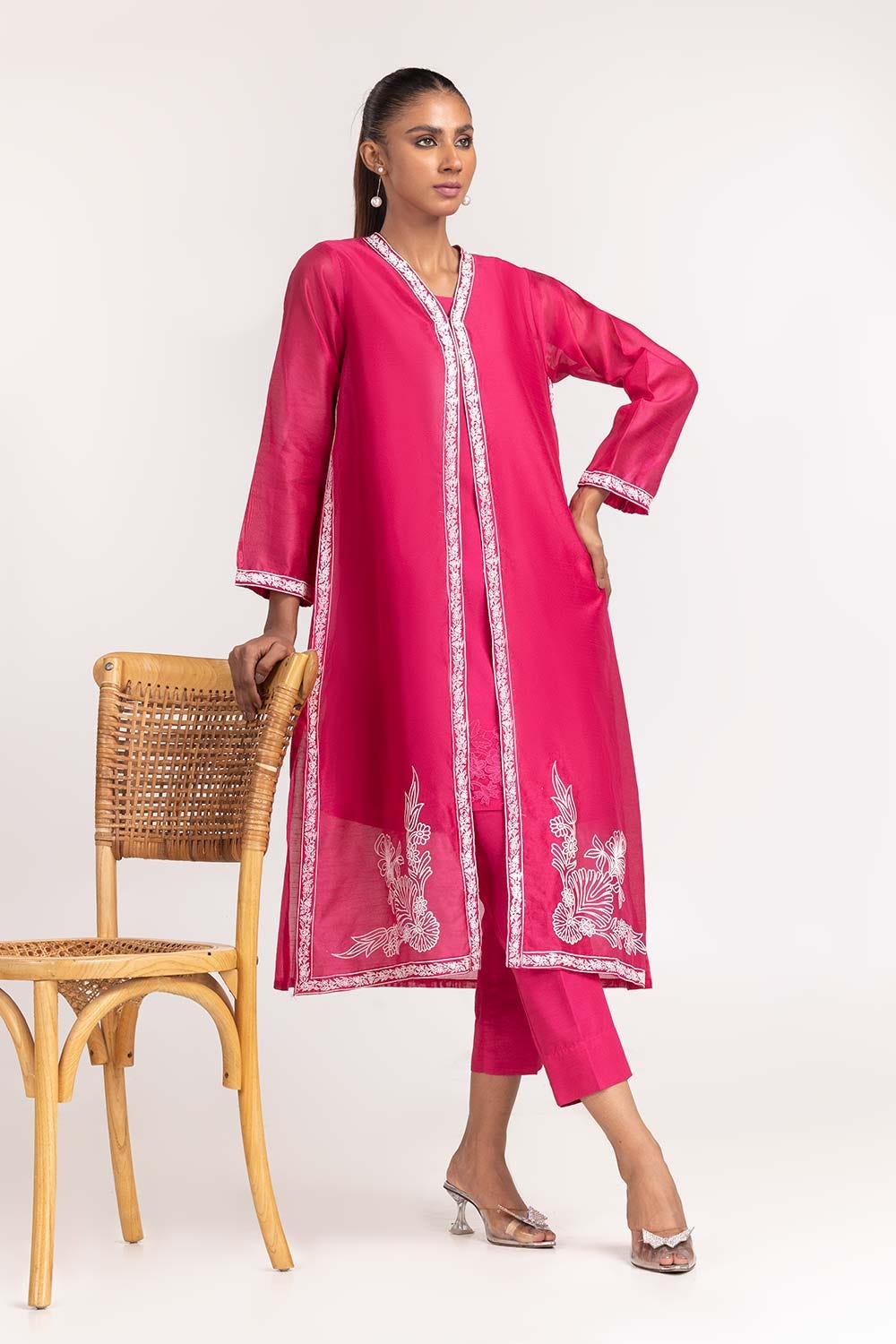 2 Piece Rawsilk Embosed Printed Shirt with Trouser GLM-23-10s