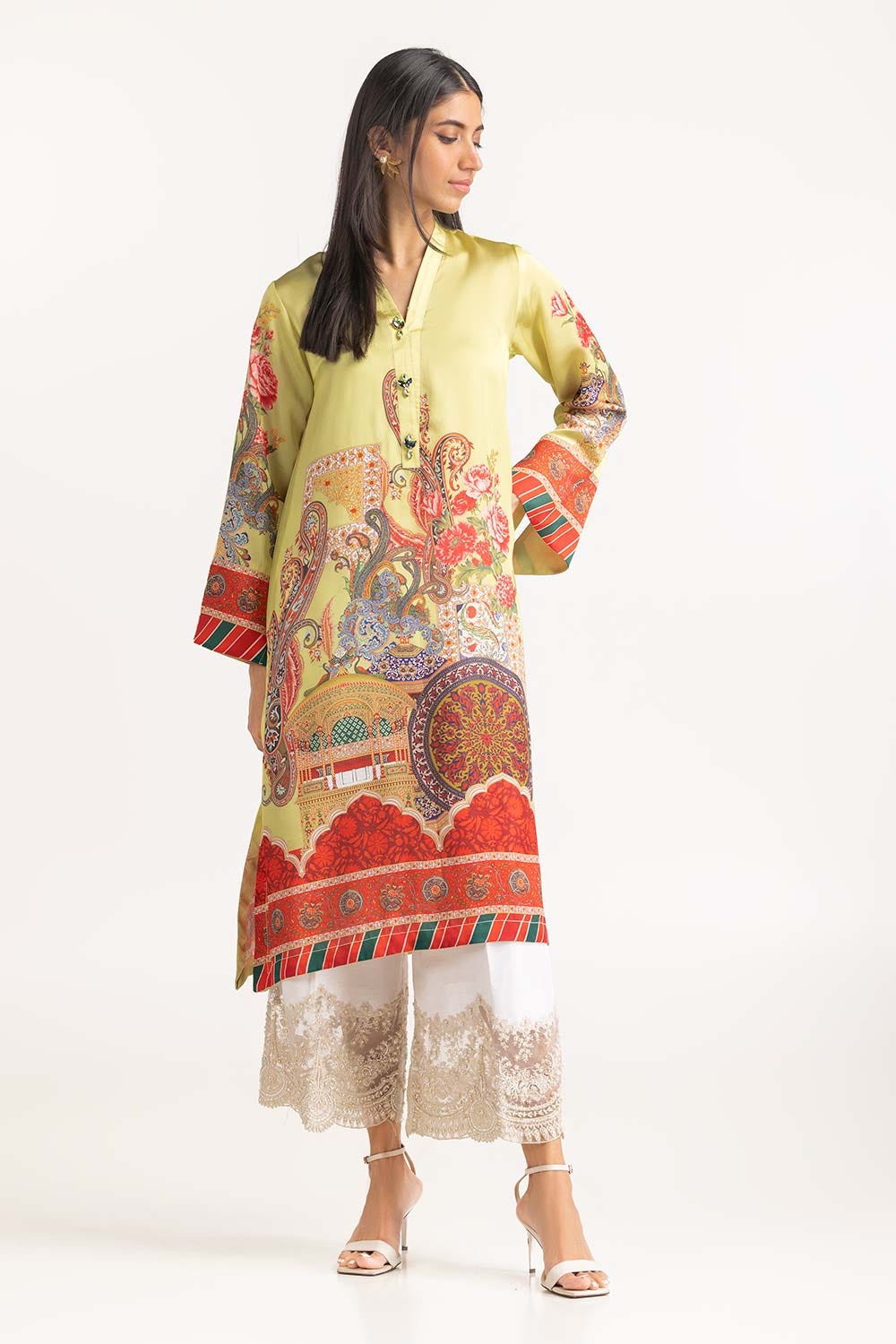 1 Piece Shamoz Silk Embellished Shirt GLM-23-27
