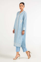 Dyed Khadi Net Embroidered Shirt With Trouser GLM-23-41