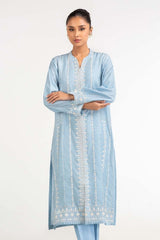 Dyed Khadi Net Embroidered Shirt With Trouser GLM-23-41