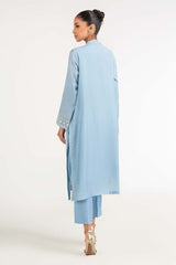 Dyed Khadi Net Embroidered Shirt With Trouser GLM-23-41