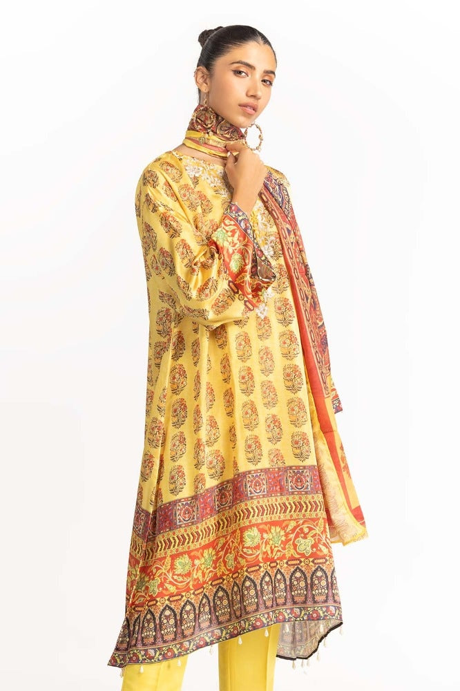 Digital Print Shamose Silk Embroidered Suit GLM-23-48