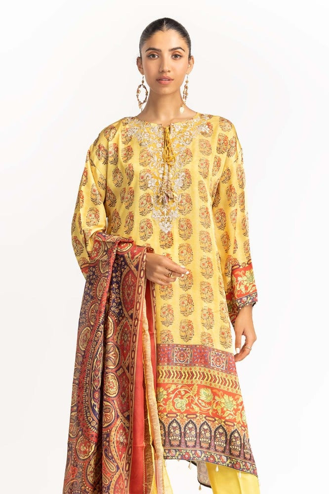 Digital Print Shamose Silk Embroidered Suit GLM-23-48
