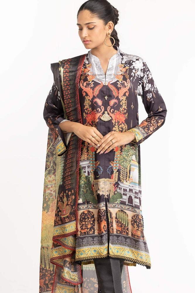 Digital Printed Shamose Silk Embelsihed Suit GLM-23-53