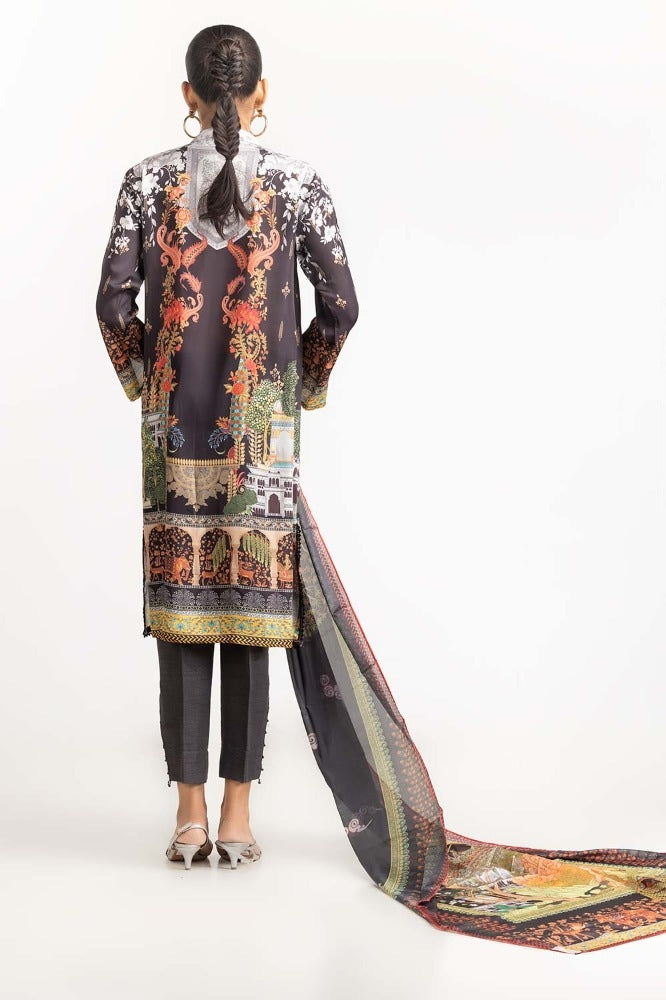 Digital Printed Shamose Silk Embelsihed Suit GLM-23-53