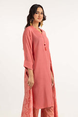 Dyed Acrylic Viscose Shirt With Yarn Dyed Velvet Dupatta GLM-23-58