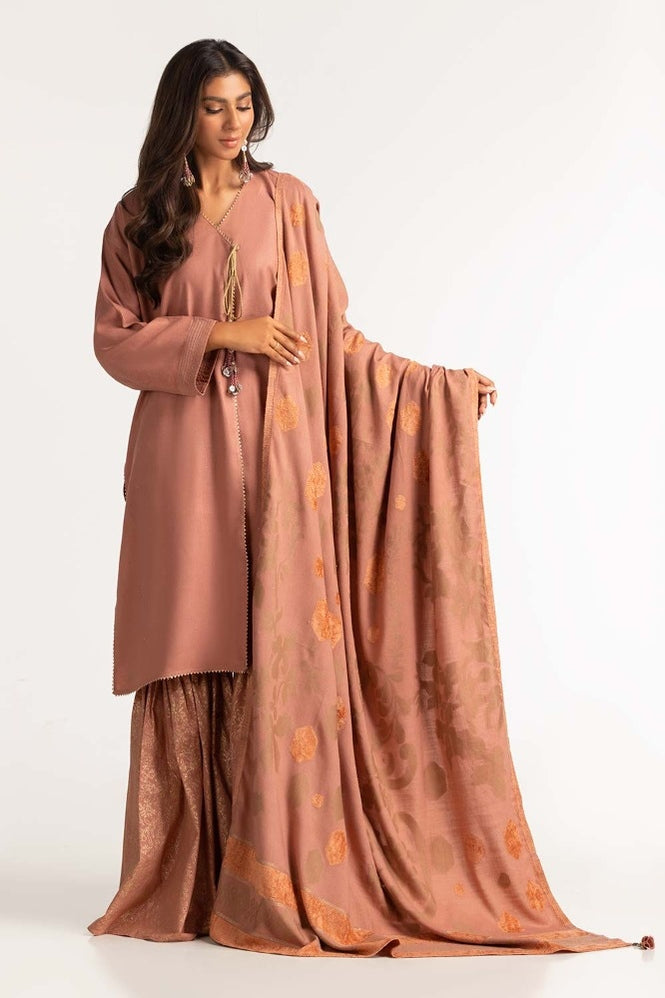 Dyed Arcylic Viscose Shirt With Shawl