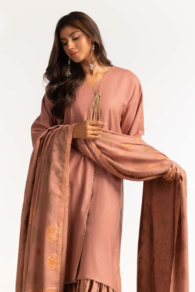 Dyed Arcylic Viscose Shirt With Shawl