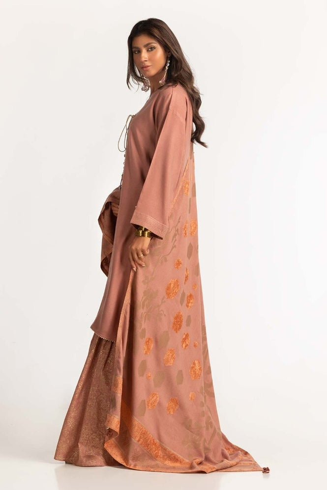 Dyed Arcylic Viscose Shirt With Shawl