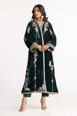 Dyed Velvet Embroidered Shirt With Trouser GLM-23-68