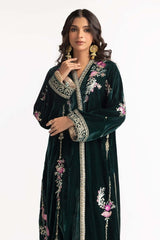 Dyed Velvet Embroidered Shirt With Trouser GLM-23-68