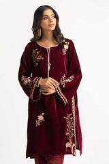 Dyed Velvet Embroidered Shirt With Trouser GLM-23-70