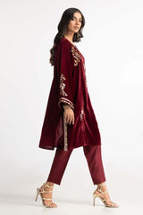 Dyed Velvet Embroidered Shirt With Trouser GLM-23-70