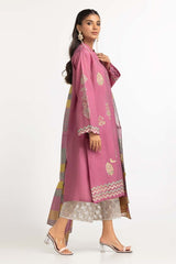 Dyed Screen Print Cotton Net Shirt With Yarn Dyed Dupatta GLM-23-75