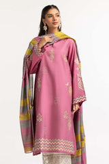 Dyed Screen Print Cotton Net Shirt With Yarn Dyed Dupatta GLM-23-75