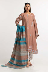 Dyed Screen Print Cotton Net Shirt With Yarn Dyed Dupatta GLM-23-76