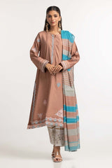 Dyed Screen Print Cotton Net Shirt With Yarn Dyed Dupatta GLM-23-76