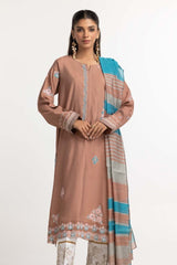 Dyed Screen Print Cotton Net Shirt With Yarn Dyed Dupatta GLM-23-76