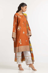 Dyed Screen Print Cotton Net Shirt With Yarn Dyed Dupatta GLM-23-77
