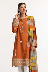 Dyed Screen Print Cotton Net Shirt With Yarn Dyed Dupatta GLM-23-77