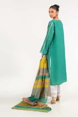 Dyed Screen Print Cotton Net Shirt With Yarn Dyed Dupatta GLM-23-79