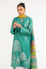 Dyed Screen Print Cotton Net Shirt With Yarn Dyed Dupatta GLM-23-79