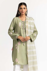 Dyed Screen Print Cotton Net Shirt With Yarn Dyed Dupatta GLM-23-80