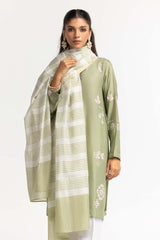 Dyed Screen Print Cotton Net Shirt With Yarn Dyed Dupatta GLM-23-80