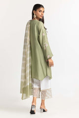 Dyed Screen Print Cotton Net Shirt With Yarn Dyed Dupatta GLM-23-80