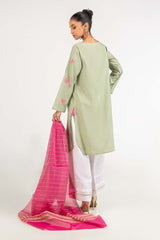 Dyed Screen Print Cotton Net Shirt With Yarn Dyed Dupatta GLM-23-81