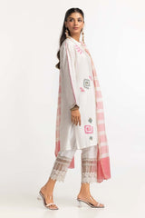 Dyed Screen Print Cotton Net Shirt With Yarn Dyed Dupatta GLM-23-82