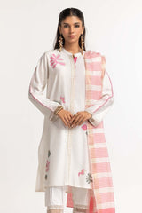 Dyed Screen Print Cotton Net Shirt With Yarn Dyed Dupatta GLM-23-82