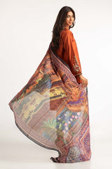 Dyed Embroidered Cotton Net Shirt With Dupatta GLM-23-91